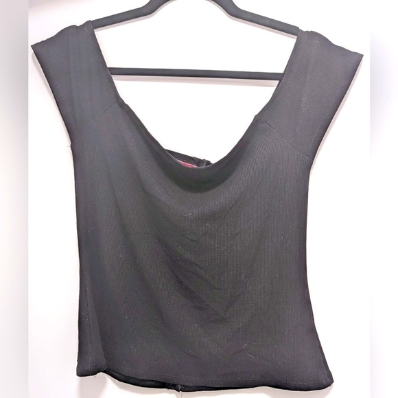 Guess Black Ribbed Top - Picture 2 of 4